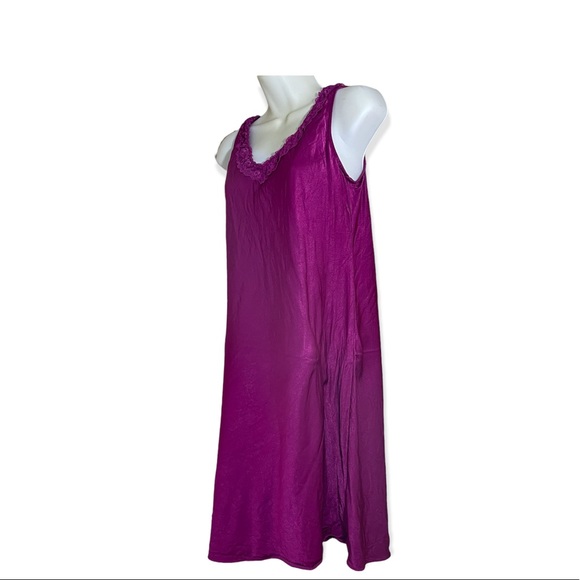 Soft Surroundings Fuchsia Dress Nightgown Nightie Lace Bodice Sleevele… - Picture 3 of 6